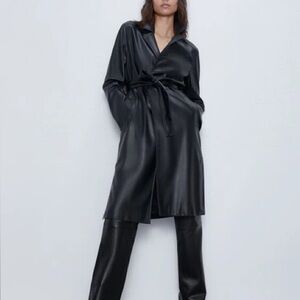 Zara Faux Leather Trench Coat